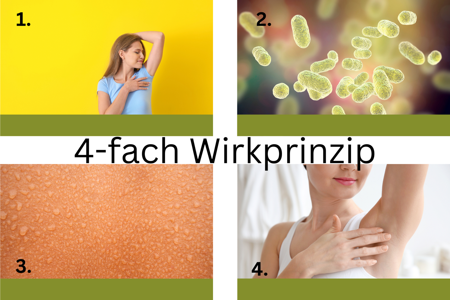 Innovatives 4-fach Wirkprinzip der Natural Deo Creme von DOCTOR DERMA