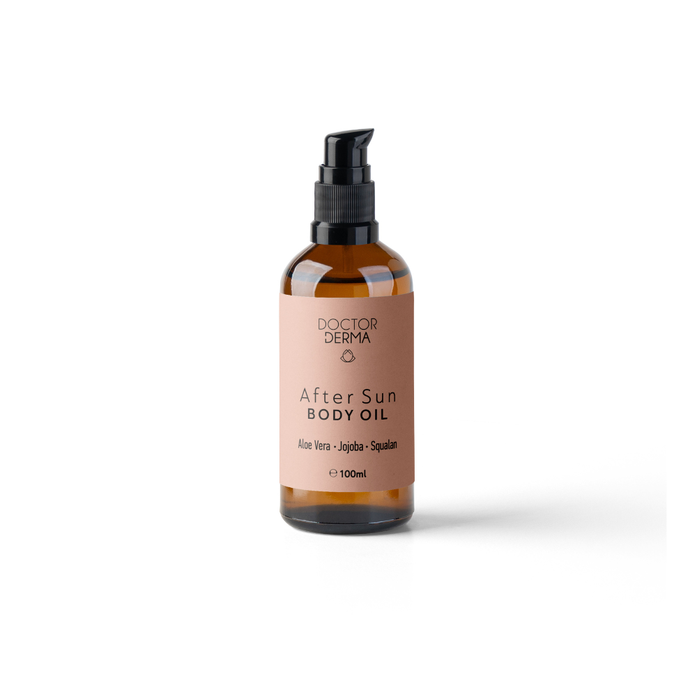 Doctor Derma After Sun Body Oil mit Aloe Vera, Jojoba und Squalan – pflegendes Körperöl für sonnengestresste Haut und ein geschmeidiges Hautgefühl.
