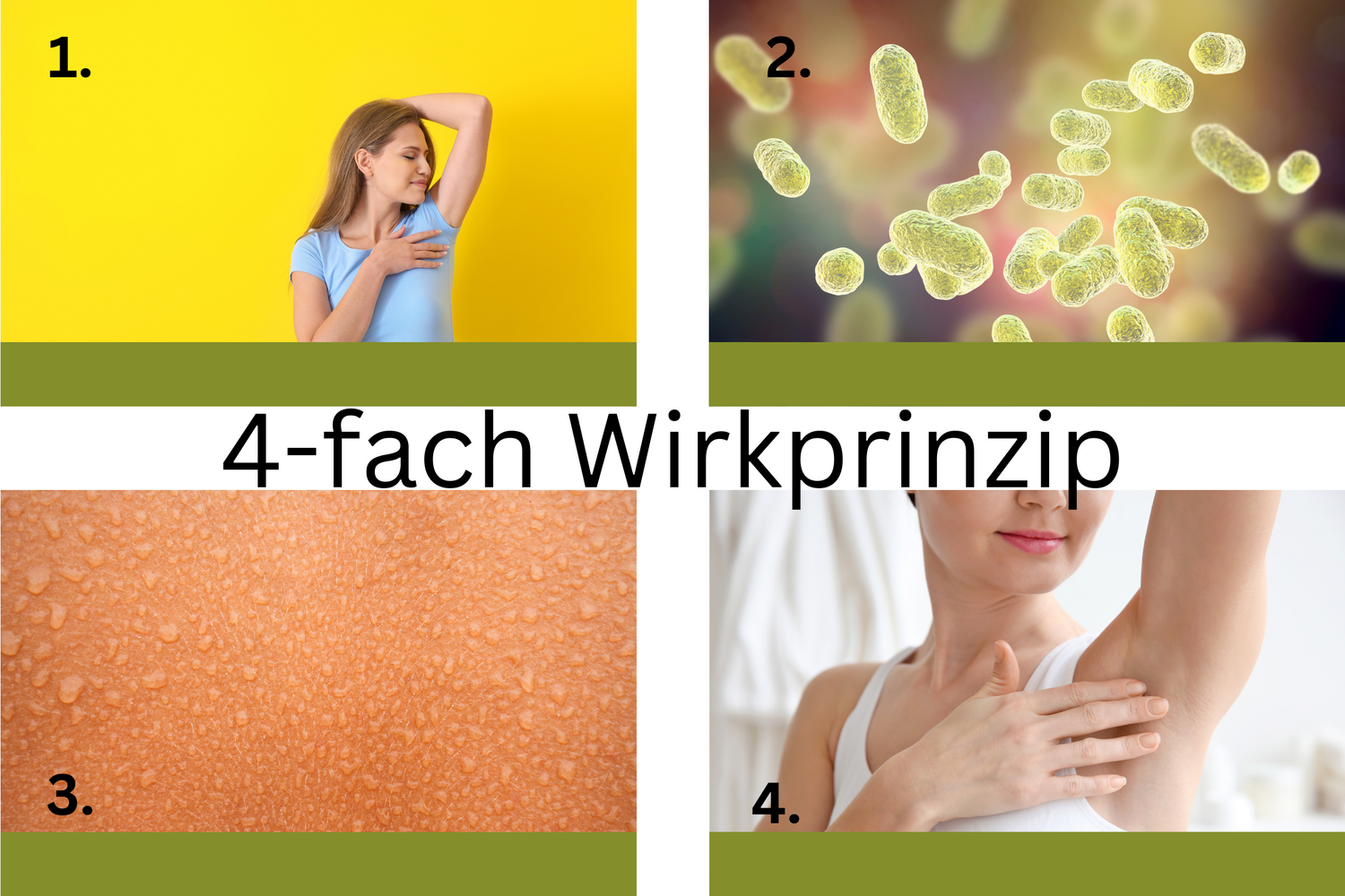 Innovatives 4-fach Wirkprinzip der  Natural Deo Creme von DOCTOR DERMA