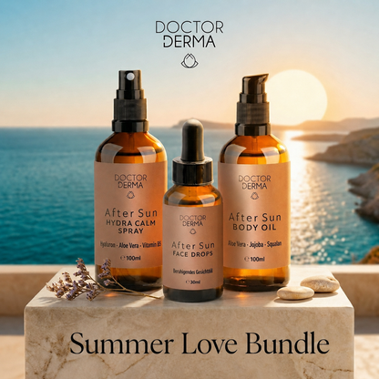 DOCTOR DERMA Summer Love Bundle mit Hydra Calm Spray, Face Drops und Body Oil als natürliche After-Sun-Pflege