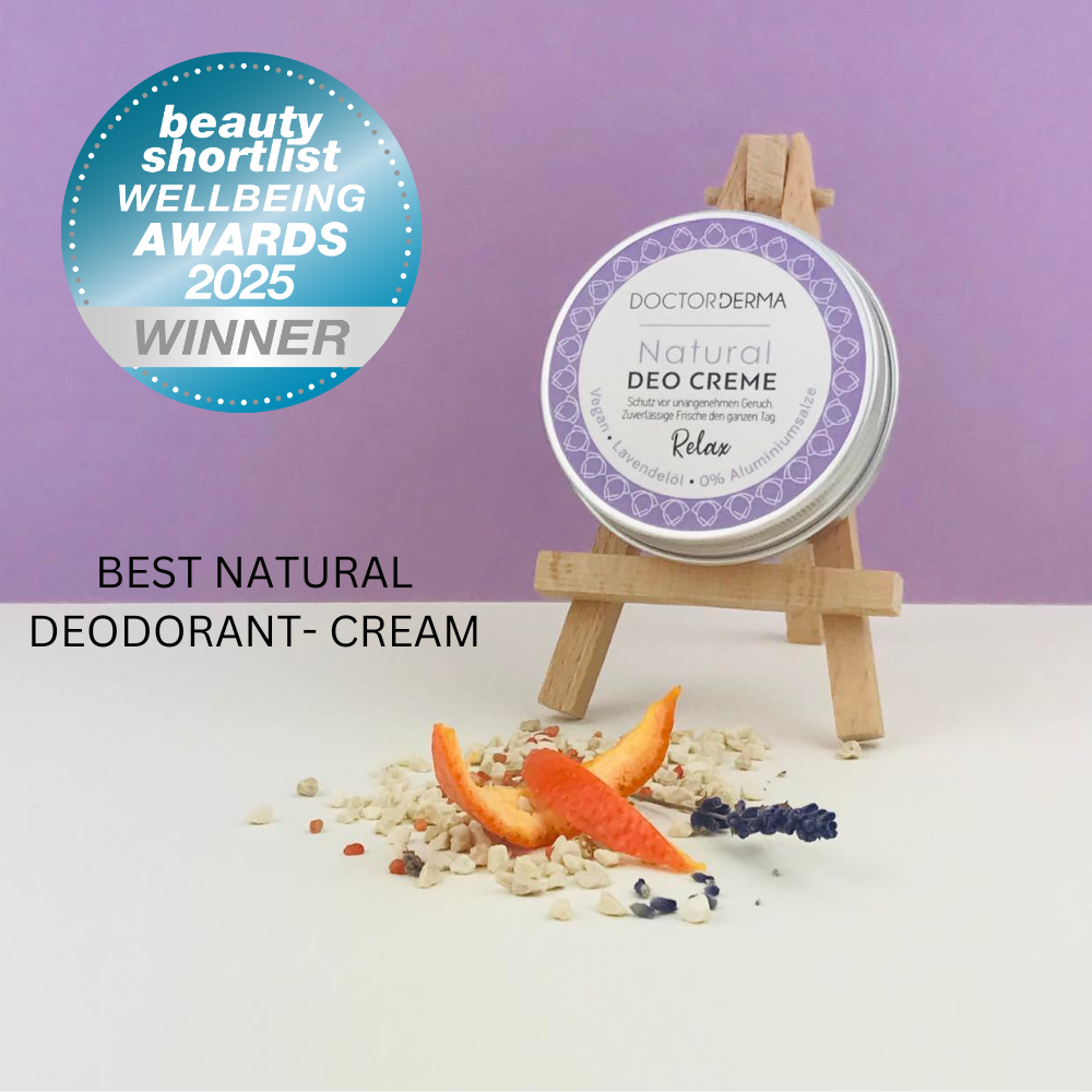 DOCTOR DERMA Natural Deo Creme RELAX mit dem Beauty Shortlist Wellbeing Award 2025 als Best Natural Deodorant Cream