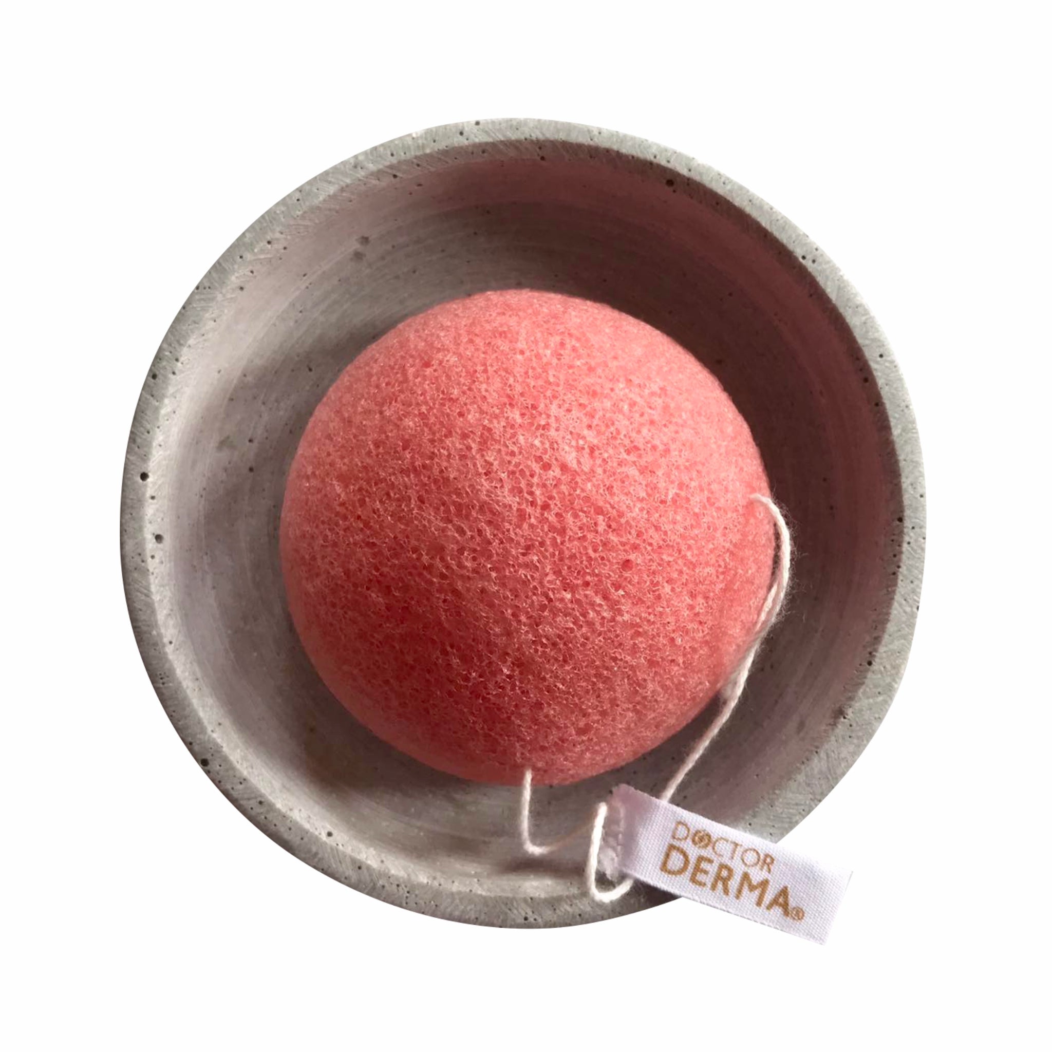 Natürlicher DOCTOR DERMA Konjac Schwamm mit Rosa Tonerde. Plastikfreier Reinigungsschwamm zur schonenden Entfernung von Unreinheiten, Verbesserung der Hautstruktur und Erfrischung empfindlicher Haut.